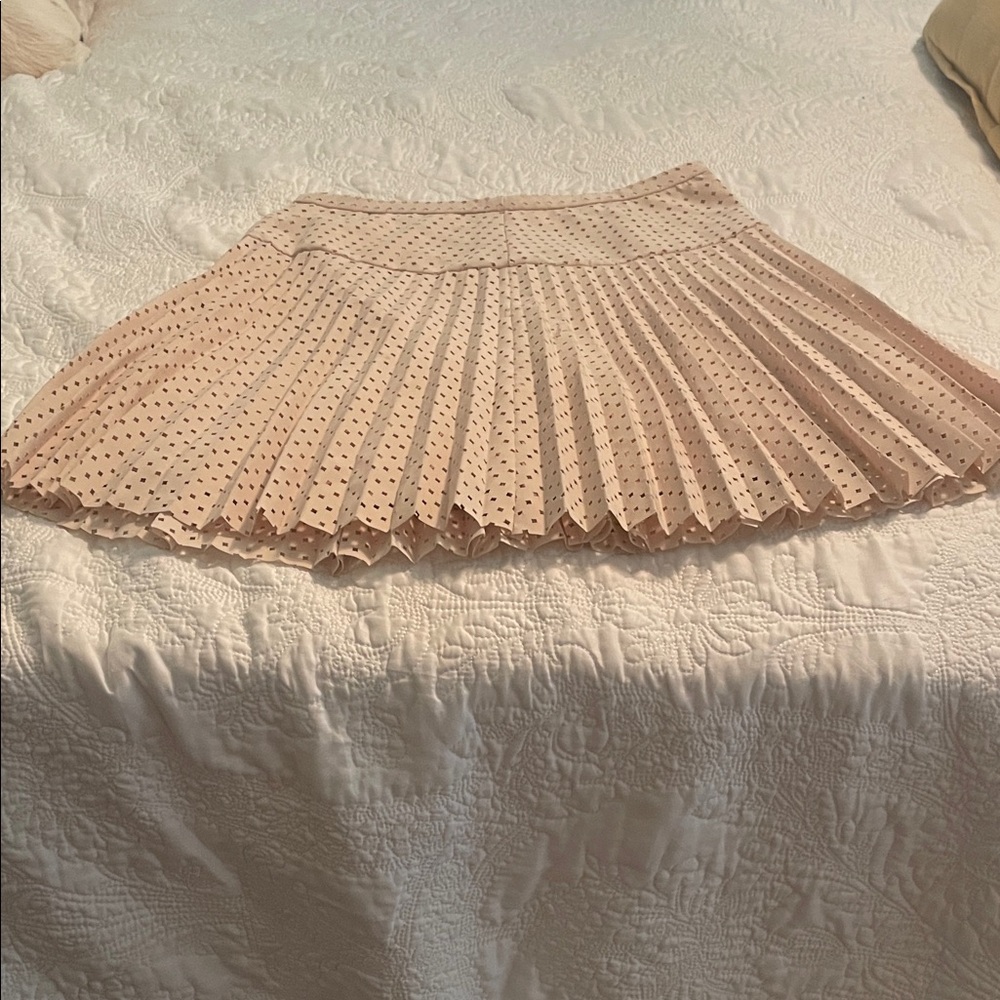 J. Crew Beige Pleated Skater Skirt